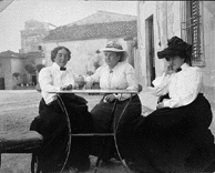 The philanthropic Cone sisters � Claribel, left, and Etta, right, with Gertrude Stein � gave Baltimore Art Museum major collection of modern works.    Courtesy of Cone Archives